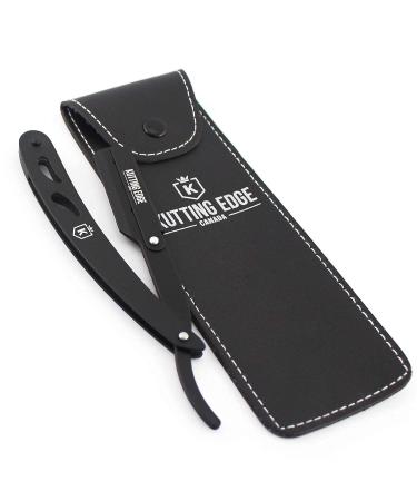 Kutting Edge Professional Straight Edge Razor | Matte Black Stainless Steel Barber Razor with 10 Derby Blades - International Shipping - Buy Online on GoSupps.com