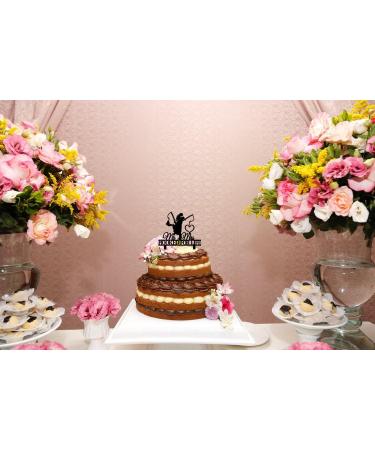 Funny Fishing Wedding Cake Topper - HOOKED FOR LIFE - Groom Hugging Bride Fishing Couple Cake Topper Mr&Mrs Wedding Cake Topper (Fishing Couple) - Buy Online on GoSupps.com