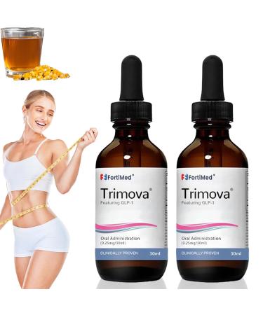 Trimova Drops Vitamin Drops for Men & Women Natural Vitamin GLP-1 Vitamin Drops for Men & Women Trimova Boosting Drops (30 ML*2 Bottle)