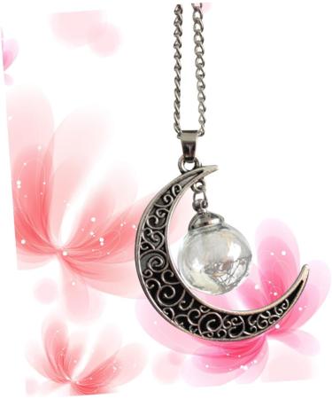 FOYTOKI Necklaces Women Chain Moon Necklace Women Necklace Dandelion Necklace Miss Jewelry Dried Flowers - Buy Online on GoSupps.com