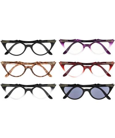 Eyekepper 6-Pack Women's Cat Eye Reading Glasses & Sun Readers - Stylish & Comfortable (1.25) - Buy Online on GoSupps.com