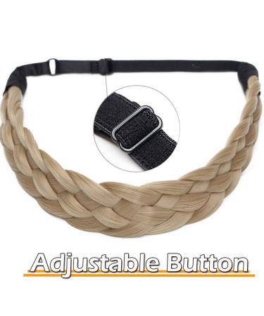 Silk-Co Women Hair Band - 5 Strands Braided Headband | Elastic Vintage Hair Accessory for Weddings & Parties | Ash Blond 3.8cm Wide - Buy Online on GoSupps.com