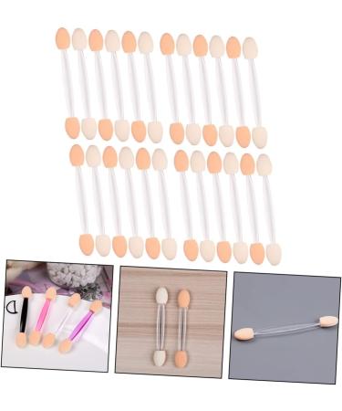 Healeved 50pcs Two-color Eyeshadow Brush Make up Kit Concealer White Makeup Stick Sponge Plastic Handle Woman - Buy Online on GoSupps.com