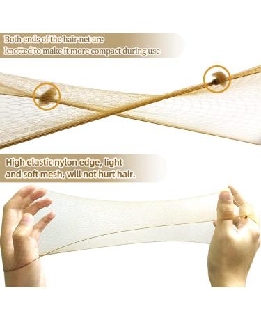 Tenalleys Ballet Hair Bun Cover Set - 50 Pieces Nylon Invisible Hairnet with U Shaped Pins - Light Linen Color - Ideal for Food Service, Ballet, and Wig Styles - Buy Online on GoSupps.com