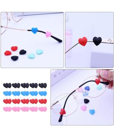 PopetPop 20 Pairs Anti-Slip Glasses Holder Hooks | Heart Shaped Sunglasses Ear Stoppers & Child Temple Anti-Drop Tips - Buy Online on GoSupps.com