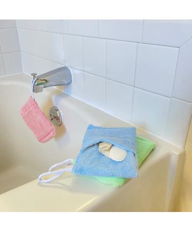 Evelots Soap Saver/Holder Set/3 - Microfiber Pocket Scrubber with Exfoliating Sponge on Rope - Buy Online on GoSupps.com