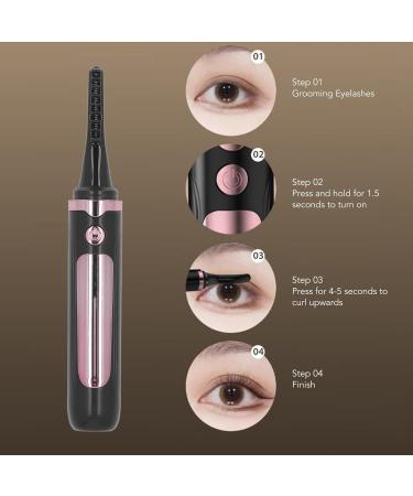 USB Rechargeable Heated Eyelash Curler Gentle and Effective Curling 4 Temperature Levels Portable with Safety Auto Power Off Compatible with Various Charging Devices - Buy Online on GoSupps.com