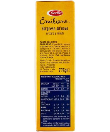  Italian Gourmet E.R. Barilla Egg Pasta Le Emiliane Sorprese egg pasta pasta with egg 275g + gourmet Italian pulp 400g - Buy Online on GoSupps.com