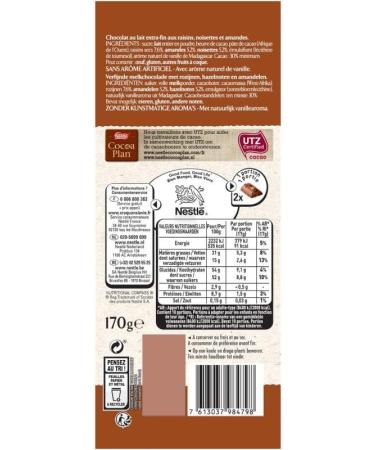  G n rique Nestle les Recipes de Latelier - Gourmet Milk Chocolate Bars Grapes Almonds Hazelnuts - 170 g - Pack of 4 - Buy Online on GoSupps.com