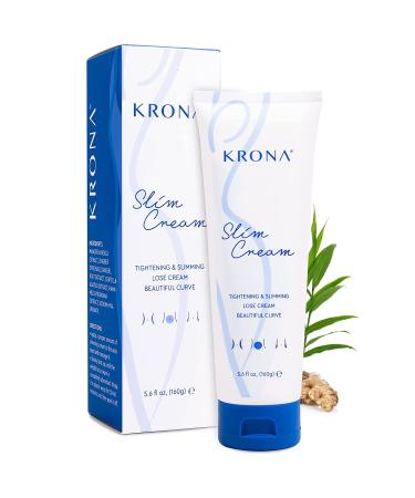 KRONA B Flat Belly Firming Cream - Skin Tightening & Cellulite Cream for Stomach  Thighs & Butt - Moisturizing Firming Lotion with Natural Ingredients - 5.6 oz 5.60 Ounce (Pack of 1)