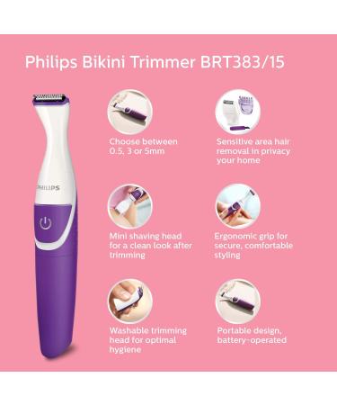 Philips BRT383/15 BikiniGenie Trimmer Purple Purple 1 Count ( Pack of 1) - Buy Online on GoSupps.com