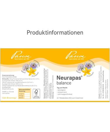 Neurapas Balance - 60 Tablets | Natural Antidepressant with St. John's Wort Passion Flower & Valerian for Mood Enhancement Relaxation & Calmness - Ideal for Mild Depressive Moods - Buy Online on GoSupps.com