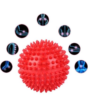 Spiky Massage Ball - Durable Plastic Fitness Roller | Portable Body Relax Tool (Red 7.5 cm) - Buy Online on GoSupps.com
