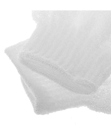 Exfoliating Peeling Bath Gloves - White 1 Pair (2 Pieces) for Spa-Like Skin Care | Fast International Shipping - Buy Online on GoSupps.com