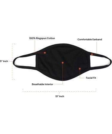 Black Cotton Face Masks - Bulk Purchase | Breathable Reusable & Comfortable (2-Pack - Buy Online on GoSupps.com