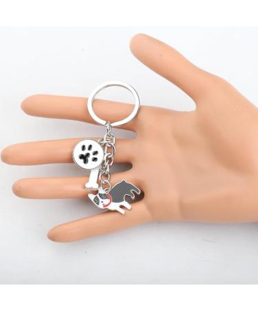 Ensianth Dog Keychain - Perfect Gifts for Dog Lovers | Puppy Paw Print Keyring for Dog Owners Mom & Dad | French Bulldog Keychain - Buy Online on GoSupps.com