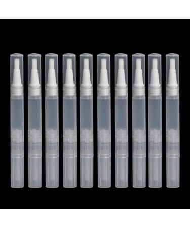 3ml Nail Twist Pens Empty Transparent Nail Oil Pen with Brush Tip Empty Cuticle Oil Pen Cosmetic Container Pen Lip Gloss Tubes for Lip gloss Nail Polish Eyelash Growth Liquid (10pcs)