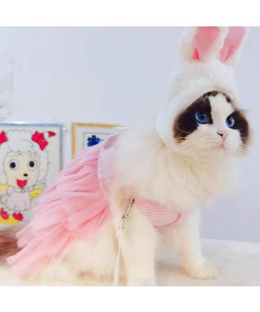 Shop Cute Tutu Dog Dress for Girls & Boys | Striped Bowknot Dress for Small Dogs & Cats - Pink M - Perfect for Pomeranians & Chihuahuas - Buy Online on GoSupps.com