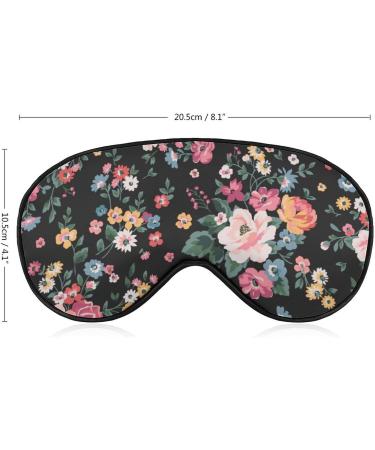 Fashion Flower Sleep Mask Eye Cover for Sleeping Blindfold with Adjustable Strap Blocks Light Night Travel Nap for Men Women - Buy Online on GoSupps.com