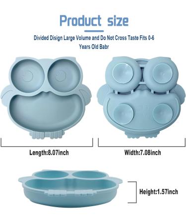 BPA-Free Silicone Baby Suction Plate for Toddlers - Dishwasher & Microwave Safe - Blue - Buy Online on GoSupps.com