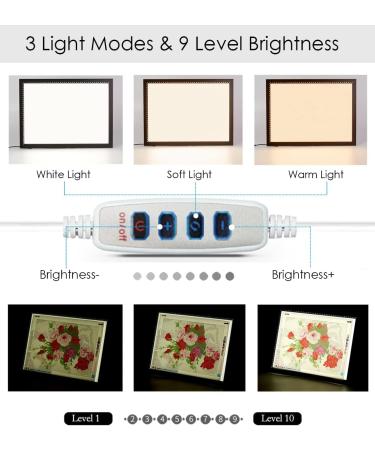 Upgraded A2 Light Pad | 3-Color Settings | Stepless Brightness Adjustment | Large Tracing Board 25x18 INCH with Clips - Buy Online on GoSupps.com
