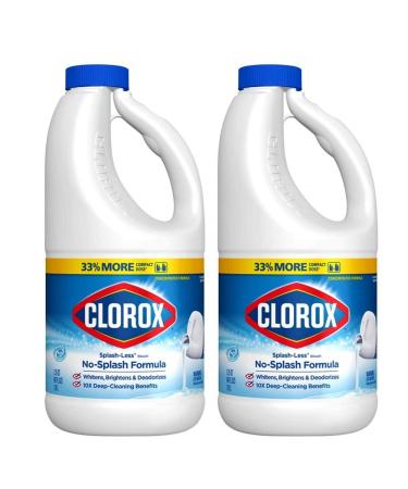 Clorox Splash-Less Liquid Bleach Regular - 40 Ounce (Pack of 2)