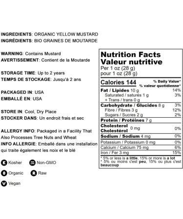 Organic Yellow Mustard Seeds 1lb - Non-GMO, Whole Dried Spice for Pickling, Dips, and Marinades - High in Selenium & Fiber - Vegan & Kosher - Spicy Pungent Flavor - Buy Online on GoSupps.com