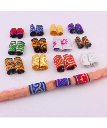 Lurrose 12pcs Fabric Dreadlock Beads - Colorful Braid Cuffs Hair Accessories for Women Men | Mixed Style - Buy Online on GoSupps.com