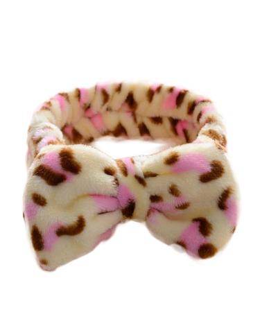 Demarkt Bowknot Hairband Headband for Make up Cosmetic Shower Leopard Pink - Buy Online on GoSupps.com