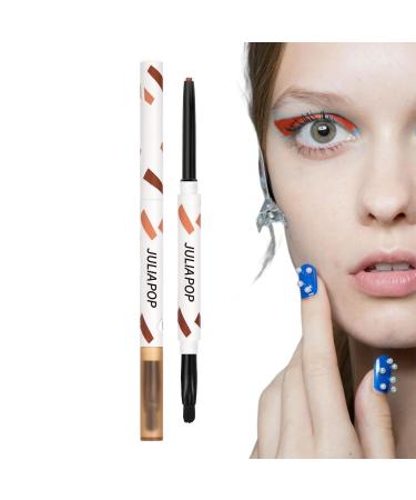Eyeshadow | Cream Gel Texture with Brush for Eyeshadow and Eyeliner Quick Drying Eye Liner Long Lasting Eye Pencil Makeup Supplies Shakven Novelty Orange