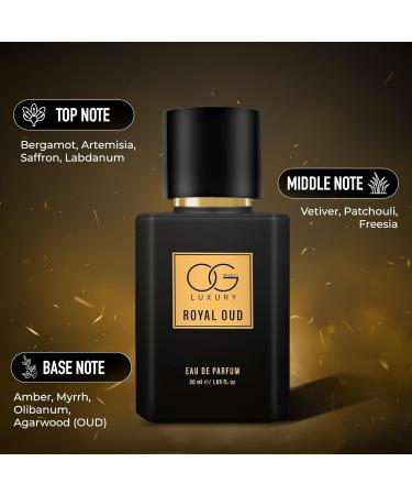 OG BEAUTY Luxury Royal Oud Eau De Parfum for Men | Long-Lasting Sophisticated & Elegant Fragrance with Saffron Agarwood & White Musk | Ideal for Everyday Wear & Gifting | 50ml - Buy Online on GoSupps.com