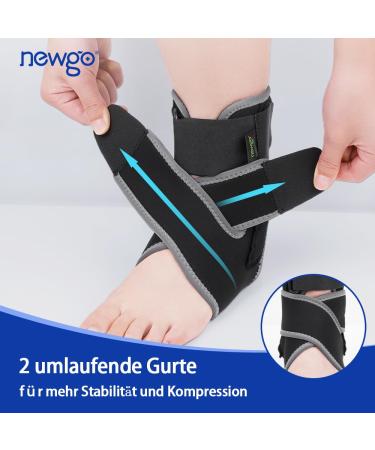 Newgo Adjustable Ankle Bandage - Stabilizing Ankle Support for Men & Women | Black Foot Tape for All-Day Comfort - Buy Online on GoSupps.com
