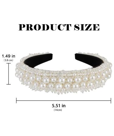 ACO-UINT White Faux Pearl Headband for Women - Bridal Hair Accessories for Wedding & Parties - Buy Online on GoSupps.com