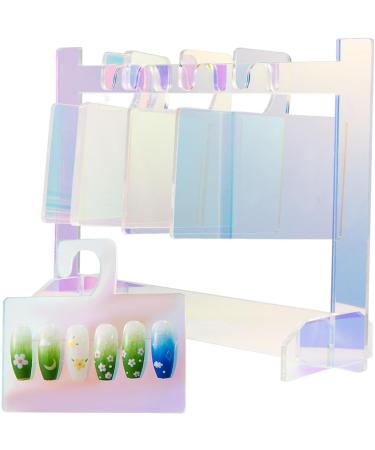 Nail Painting Stand Nail Display Stand - Acrylic Nail Practice Hook Stand Nail Tip Art Display Stand Holder Manicure Tool with 5 Display Boards For Home Salon Makeup - Buy Online on GoSupps.com