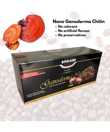 Bosland Ganoderma Mushroom Chitin (Chitosan) Instant Coffee - 12x 22g - Buy Online on GoSupps.com