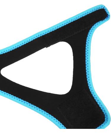 Adjustable Anti-Snoring Chin Strap - Black with Sky Blue Trim - Stop Snoring & Improve Sleep Quality - Buy Online on GoSupps.com