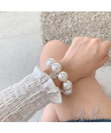 2 Pcs White Pearl Hair Tie Ponytail Holders for Women and Girls - Hair Accessories - Buy Online on GoSupps.com
