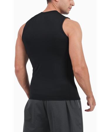 Hoplynn 1/4 Compression Shirt for Men - Sleeveless Training Tank Tops - Sporty Gym Undershirt in Black/Gray/White | Perfect for Running & Workouts - Buy Online on GoSupps.com