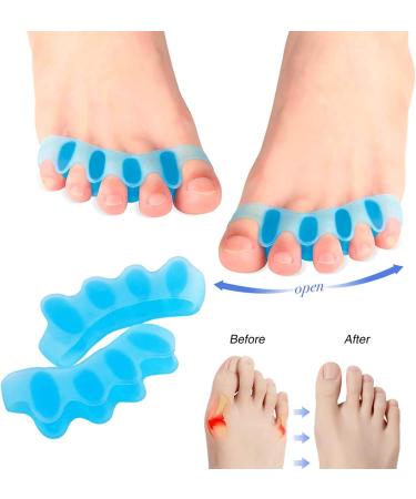 Silicone Toe Separators for Bunions & Hammer Toe - 1 Pair (Blue) - Buy Online on GoSupps.com