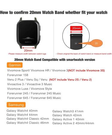 Abanen for Garmin Venu Sq / Venu 2 Plus / Vivoactive 3 Braided Loop Watch Bands  20mm Elastic Soft Stretchy Nylon Wristband Strap with Adjustable Clasp for Garmin Vivomove 3 Approach S40 Grey Pink - Buy Online on GoSupps.com