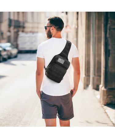 G4Free Tactical Sling Bag - Military Rover Shoulder Pack - Molle EDC Crossbody Chest Pack - Black - Buy Online on GoSupps.com