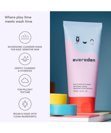Evereden Kids Cloud Face Wash: Tropical Sorbet 3.4 fl oz | Adorable Terry Spa & Makeup Headband | Creamy & Fun Skin Care for Kids | Easy-to-Use Face Wash | Non-toxic Skin Care - Buy Online on GoSupps.com
