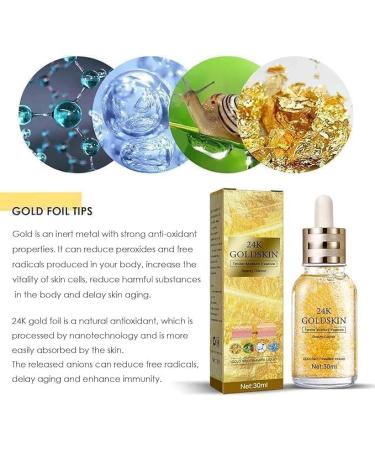 ZHBiwmatn 2024 New 4Pcs 24K Gold Collagen Ampoule Lifting Serum 24k Pure Gold Foil Essence Serum Collagen Face Serum Anti-aging Essence Anti-Wrinkle Skin Repair Moisture Firming Lifting Serum 30ml - Buy Online on GoSupps.com