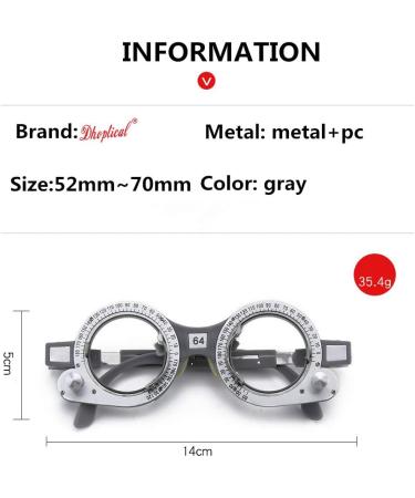 Metal Trial Frame Set Eyeglasses Trial Lens Set PD 58mm 66MM 5pcs by dhoptical - Buy Online on GoSupps.com