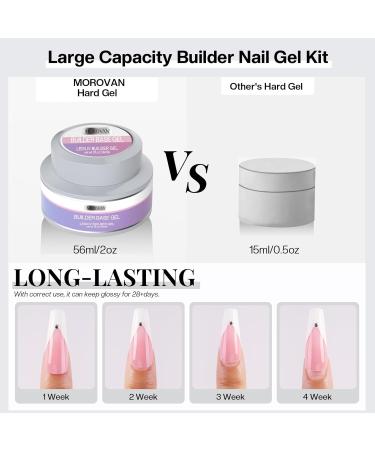 Morovan Builder Gel for Nails - 2oz Clear Hard Gel | 5-in-1 Strengthening Gel for DIY Nail Art & Salon Use - Buy Online on GoSupps.com