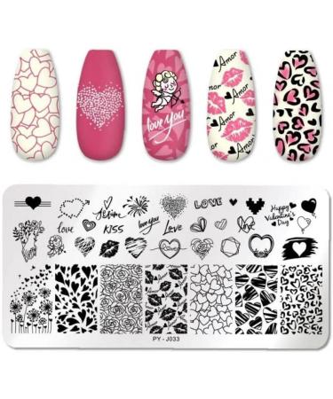 Froiny Nail Art Stamping Plates Set - Valentine's Day Heart Templates for Perfect Manicure | International Shipping Available - Buy Online on GoSupps.com