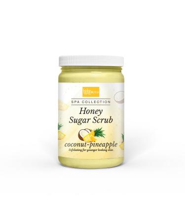 Coconut Pineapple Honey Sugar Scrub Hydrating Exfoliating Body Scrub with Tropical Coconut & Pineapple Scent by BeBeauty 32 oz 32 Ounce