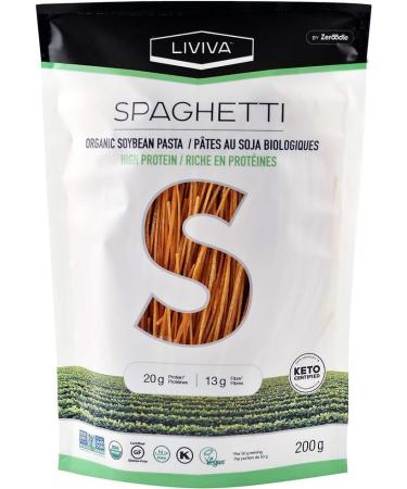 LIVIVA Organic Soybean Spaghetti Pasta (2 Pack 92 g Protein per Bag) High Protein Noodles Diabetic Friendly Keto Vegan Halal Kosher Non-GMO Nutritious Plant-Based Plant-Based Protein Pasta Ready-to-Eat in minutes Gluten Free Noodle - Buy Online on GoSupps.com