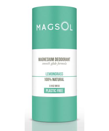 MAGSOL Plastic-Free Natural Deodorant for Women - 100% Aluminum Free  Baking Soda Free  Plastic Free - 2.8 oz Lemongrass