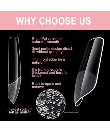 Transparent Natural False Nail Tips Extension Cover Artificial Fake Nails Finger Sculpted Manicure Tools Salon Home DIY - Buy Online on GoSupps.com